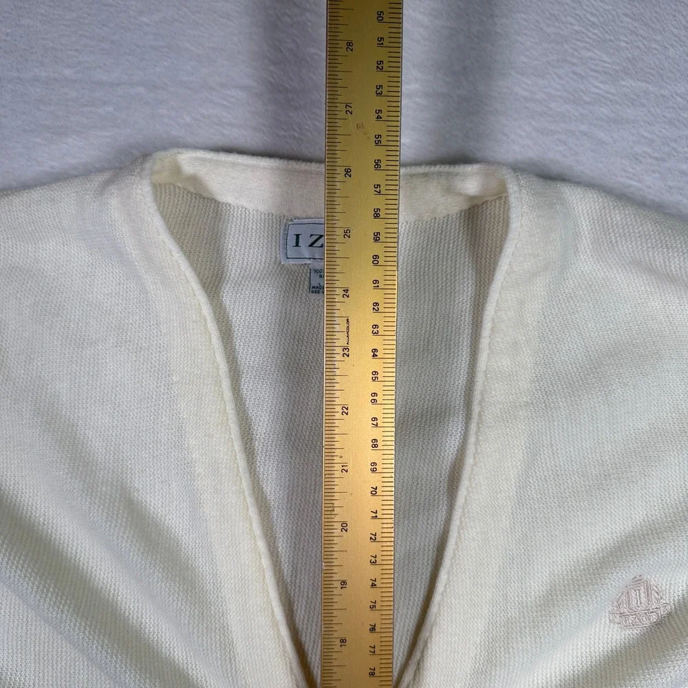 IZOD Cream‎ Cardigan Sweater Mens Large V Neck Button Down Long Sleeve USA
